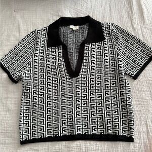 Debut Monochrome Geometric Polo